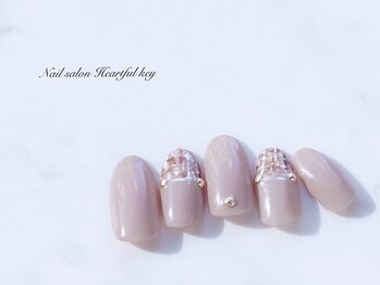 ネイルサロン ハートフルキー(Heartful key)/ツイードネイル¥9000