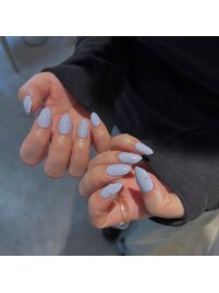 パステルブルーワンカラーネイル
