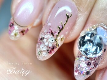 フレンチネイル 押し花アート