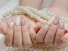 冬ネイル、ミラーデザイン