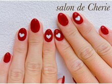 サロンド シェリー(salon de Cherie)/赤/ハートネイル/ガーリー