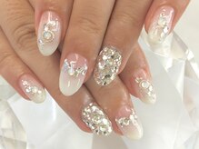ラリュールネイル(L'Allure nail)/ブライダルキラキラネイル￥9200