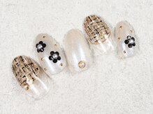 ケージュール(Kjour)/モノクロ　ツイードネイル