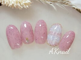 シンプル／チェックニット