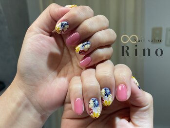 オフィスピンク×和柄×フラワー