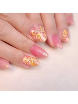 ピオニーネイル(peony nail)/折り重なる　紅葉