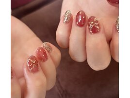 リボン×ドット