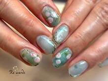 リワーズネイル 千歳船橋店(ReWARDs nail)/絵画風ローズネイル