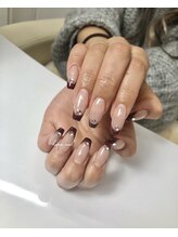 ハナネイルアンドアイラッシュ(hana nail & eyelash)/ベースカラー＋フレンチネイル