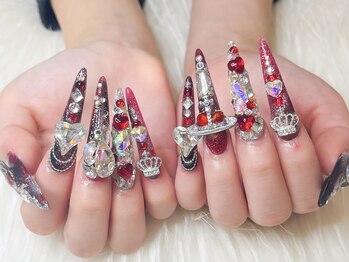 エムネイル(M-Nail)/★ブラック×レッド地雷ネイル★