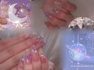 夏っぽちゅるきらストーンネイル