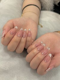 ガラスフレンチネイル