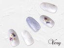 涼しげフラワーネイル
