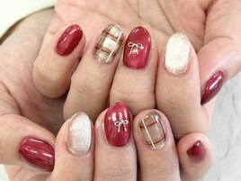 【森】ボルドー×チェック