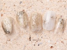 アイネイルズ 町田店(I nails)/くすみ異素材ニュアンス8480円