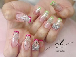 ラメグラ×細フレンチ