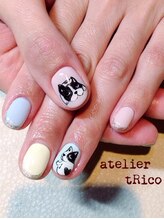 ネイルサロン アトリエトリコ(atelier tRico)/フレンチブルドックネイル☆