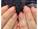 バレンタインのフレンチネイル