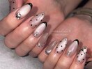 ブラックフレンチ×ドットネイル