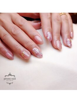ピオニーネイル(peony nail)/ツイードネイル