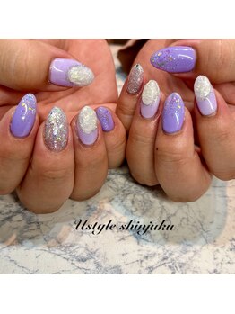 ユースタイル 新宿店(U-style)/パープル初夏ネイル