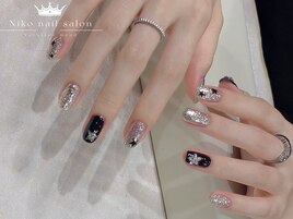 クリスマス/冬ネイル/ツイード