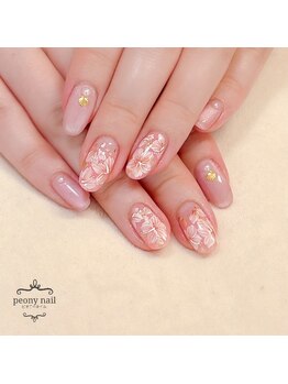 ピオニーネイル(peony nail)/ハイビスカスネイル
