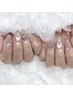 【GELXモデルクーポン】チップで長さ出し＋ワンカラー、ラメ、マグネット
