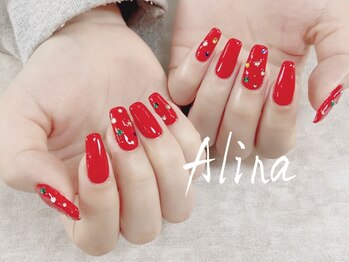 エリナネイルサロン池袋(Alina Nail Salon)/ワンカラー+ストーン
