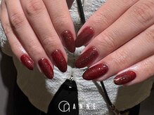 アンネ 梅田 GRACE店(ANNE)/冬の赤ラメワンカラー