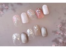 プリッシュ 上野店(prish)/7000円　クリア　桜ネイル