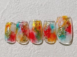 ステンドグラス風ネイル