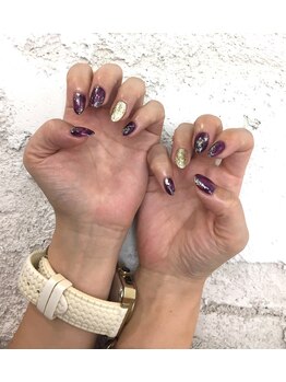 プライズアイリス アイラッシュ 池袋東口店(prize Iris eyelash)/パープルニュアンスネイル