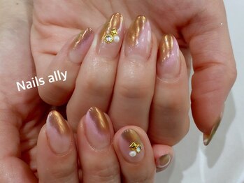 ネイルズアリー 立川店(Nails ally)/ミラー×ニュアンス