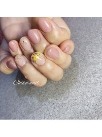 押し花×ワイヤーリボン