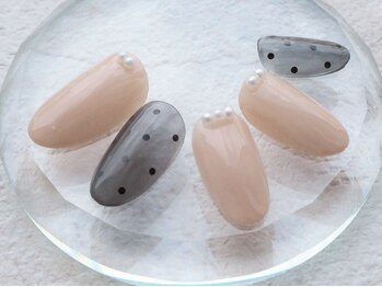 ハンドネイル/ヌーディ/パール