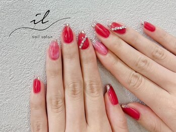 イル 神戸店/赤×ガラスフレンチ