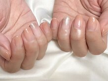 ヒールネイル(heal nail)/サーモンpink×silverゴールド.