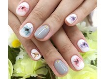 プルミエ ネイル(Premier Nail)/フラワーネイル＆グレー