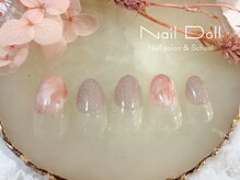 ネイルドール(Nail Doll)/シンプル丸フレンチマーブル