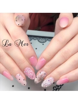 ネイルサロンラメール(La Mer)/フラワー＆ドットネイル