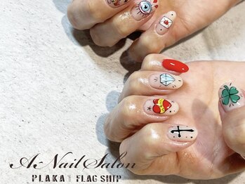 エーネイルサロン プラーカ本店(A-Nail Salon)/22/9/14　手書きアート