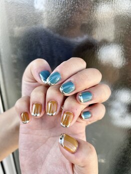 テソロネイル(TESORO nail)/ミラーフレンチ