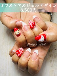 ハローキティのフレンチネイル