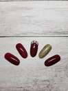 シンプル　ボルドーネイル♪