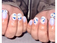 パープルの爪屋/押し花ネイル