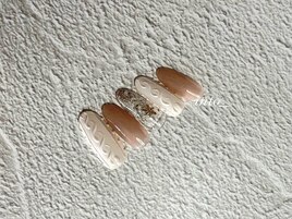 ニットネイル　冬　マットネイル