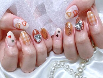 マイフェアレディ 今池(MyFairLady)/ブラウンチェックぷっくりハート