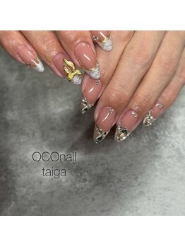 オコネイル ネイルサロンアンドスクール(OCO nail)/ホワイトパール ラメフレンチ