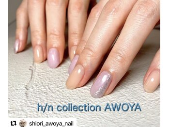 アオヤ(h/n collection AWOYA)/シンプルフラワーネイル♪